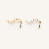 925 Sterling Silver Stud Earring Irregular Piercing Women Jewelry