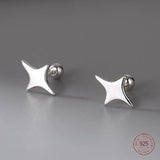 925 Silver Star Stud Earrings Small Simple Jewelry