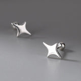 925 Silver Star Stud Earrings Small Simple Jewelry