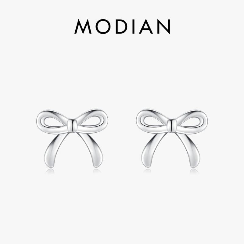 Sterling Silver Bowknot Earrings for Women