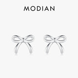 Sterling Silver Bowknot Earrings for Women