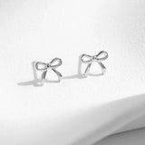 Sterling Silver Bowknot Earrings for Women