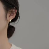 925 Silver Water Drop Earrings Glossy Ear Piercing Studs for Women