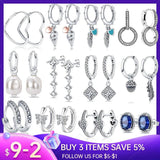 925 Silver Heart and Conch Shell Earrings for Women