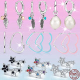 925 Silver Heart and Conch Shell Earrings for Women