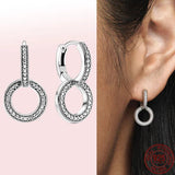 925 Silver Heart and Conch Shell Earrings for Women