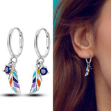 925 Sterling Silver Butterfly Flower Evil Eyes Earrings
