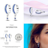 925 Sterling Silver Butterfly Flower Evil Eyes Earrings