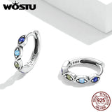 925 Silver Demon Rainbow Eye Stud Earrings Women Party Jewelry