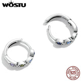 925 Silver Demon Rainbow Eye Stud Earrings Women Party Jewelry