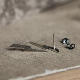 Gothic 925 Silver Lightning Stud Earrings Women Punk Accessory