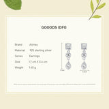 925 Silver Geometric Zircon Stud Earrings for Women Girls