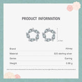925 Silver CZ Stud Earrings Flower Charm Wedding Jewelry