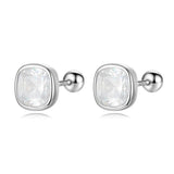 TrustDavis 925 Silver CZ Stud Earrings for Women Girls DS4052