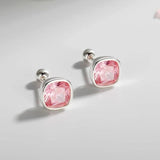 TrustDavis 925 Silver CZ Stud Earrings for Women Girls DS4052