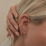 925 Silver 4PCS Set Zircon Piercing Stud Earring For Women
