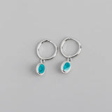 Green Zircon Stud Earrings, 925 Sterling Silver, Wedding Gift