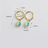 Green Zircon Stud Earrings, 925 Sterling Silver, Wedding Gift