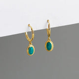 Green Zircon Stud Earrings, 925 Sterling Silver, Wedding Gift