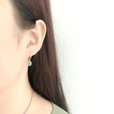 Green Zircon Stud Earrings, 925 Sterling Silver, Wedding Gift