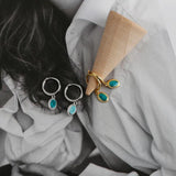 Green Zircon Stud Earrings, 925 Sterling Silver, Wedding Gift