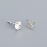 925 Silver Disc Stud Earrings for Women Teens