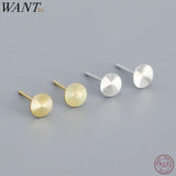 925 Silver Disc Stud Earrings for Women Teens