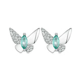 925 Silver Dragonfly Butterfly Stud Earrings Women's Gift