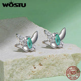 925 Silver Dragonfly Butterfly Stud Earrings Women's Gift