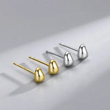 925 Silver Beanie Geometric Stud Earrings for Women