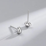 925 Silver Beanie Geometric Stud Earrings for Women