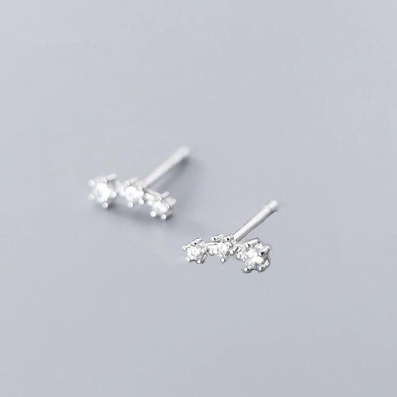 925 Sterling Silver Zircon Star Stud Earrings