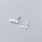 925 Sterling Silver Zircon Star Stud Earrings