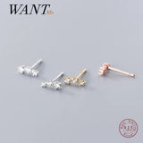 925 Sterling Silver Zircon Star Stud Earrings