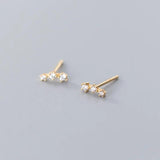 925 Sterling Silver Zircon Star Stud Earrings
