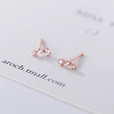 925 Sterling Silver Zircon Star Stud Earrings