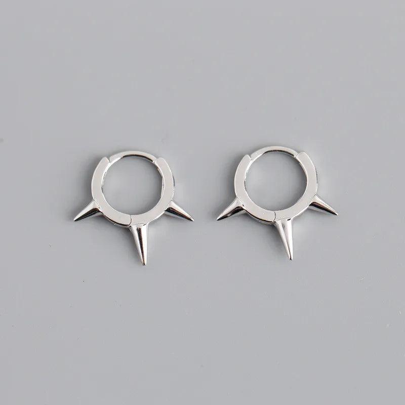 925 Silver Awl Spike Stud Earrings Geometric Party Jewelry Gift