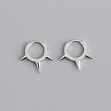 925 Silver Awl Spike Stud Earrings Geometric Party Jewelry Gift
