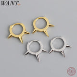 925 Silver Awl Spike Stud Earrings Geometric Party Jewelry Gift