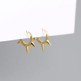 925 Silver Awl Spike Stud Earrings Geometric Party Jewelry Gift