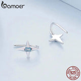 925 Silver Star Earrings Zircon Starry for Women, Gift