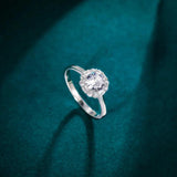 925 Silver Zircon Engagement Ring Flower Wedding Band Anillos