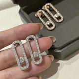 925 Sterling Silver Zircon Earrings Classic Jewelry Women Engagement