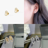 925 Sterling Silver Zircon Earrings Classic Jewelry Women Engagement