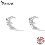 925 Sterling Silver Moon Earrings for Women Fine Jewelry