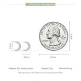 925 Sterling Silver Moon Earrings for Women Fine Jewelry