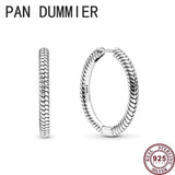 925 Silver Heart Double Ring Crown Women's Pan Earrings