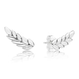 925 Silver Curved Wheat Pan Earrings Women Wedding Gift Europe Jewelry