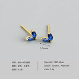 925 Sterling Silver Dark Zircon Stud Earrings