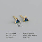 925 Sterling Silver Dark Zircon Stud Earrings